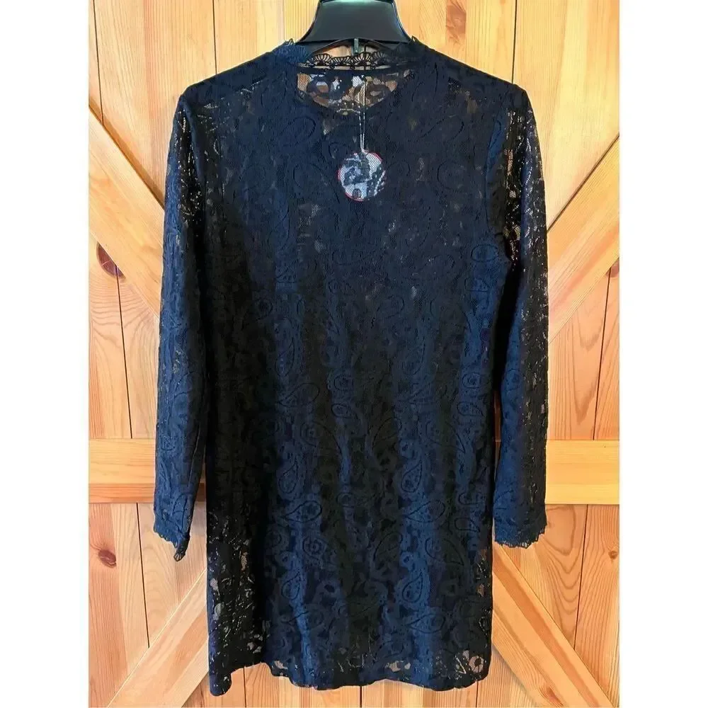 Anthropology Aryeh Black Tre Lace Women’s Dress Size Large (1677)